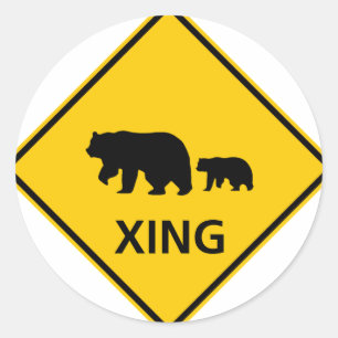 Beer kruising Highway Sign Ronde Sticker