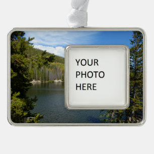 Beer Lake bij het Nationaal Park Rocky Mountain Verzilverd Kader Ornament