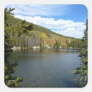 Beer Lake bij het Nationaal Park Rocky Mountain Vierkante Sticker