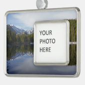 Beer Lake Reflection II Verzilverd Kader Ornament (Links)