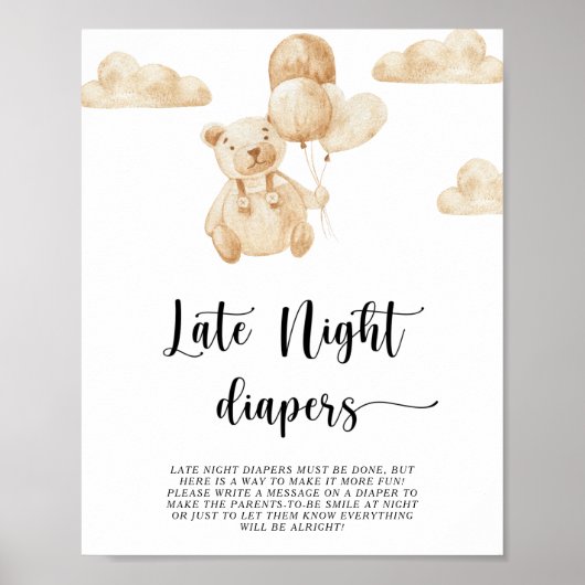 Beer \ Late night diapers game Poster (Voorkant)