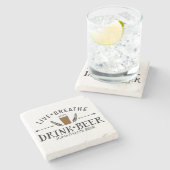 Beer Love Hipster Live Breathe Drink Beer Custom Stenen Onderzetter (Zijkant)