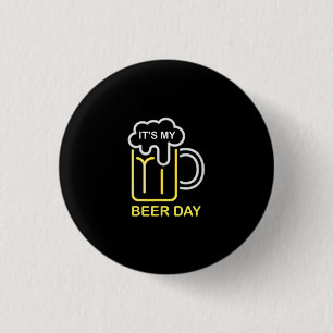 Beer Lovers   Mijn bier Dag Birthday Beer Ronde Button 3,2 Cm