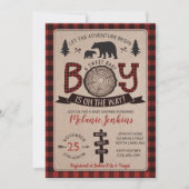 Beer Lumberjack Flannel Boy Baby shower Kaart (Voorkant)
