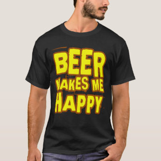 Beer maakt me gelukkig Slogan T-shirt