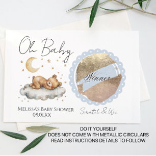 Beer Maan Jongen Meisje Baby Shower DIY Krabkaart Aankondigingskaart