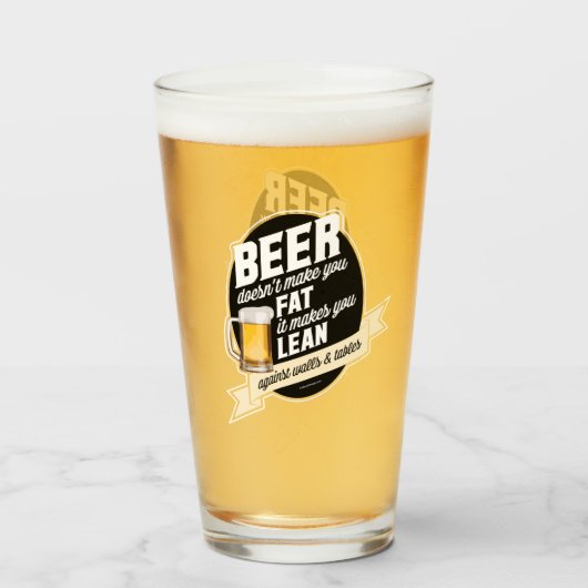 Beer Makes You Lean Glas (Voorkant gevuld)