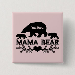  Beer Mam Cubs Silhouette Vierkante Button 5,1 Cm