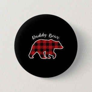 Beer Mannen Rood Plaid Kerst Pyjama Familie Papa G Ronde Button 5,7 Cm