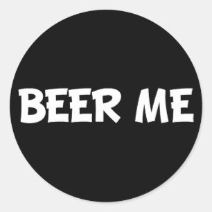 Beer me ronde sticker