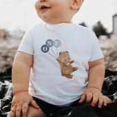 Beer met 3 blauwe ballonnen 1e verjaardag