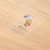 Beer met 3 Blauwe Ballonnen 1e Verjaardagsuitnodig Acryl Uitnodigingen (Laagn)