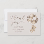 Beer met ballonnen Dank u de Kaart van de Enclosur (Voorkant)