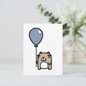 Beer met blauwe ballon briefkaart (Staand voorkant)