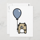 Beer met blauwe ballon briefkaart (Voorkant / Achterkant)