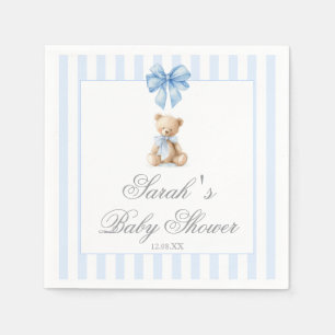 Beer met blauwe strepen baby shower servet