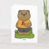 Beer met bloemen kaart (Achterkant)