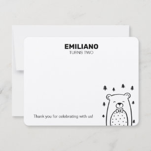Beer met boog Stropdas, Notecards Notitiekaartje