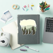Beer met bos en bergen Sticker. Sticker (iPad Cover)