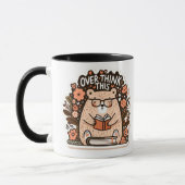 Beer met bril - "Overthink This" Quirk Journal Mok (Links)