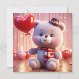 beer met een hart voor Valentijnsdag Feestdagenkaart