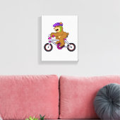 Beer met fiets en helm canvas afdruk (Insitu (Woonkamer))