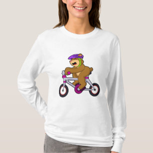 Beer met fiets en helm t-shirt