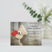 Beer met Heart Valentijnsdag Invitation Kaart (Staand voorkant)