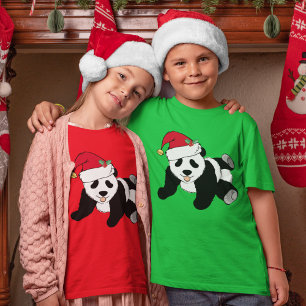 Beer met kerstmis in Santa Hat-Kinderen T-shirt