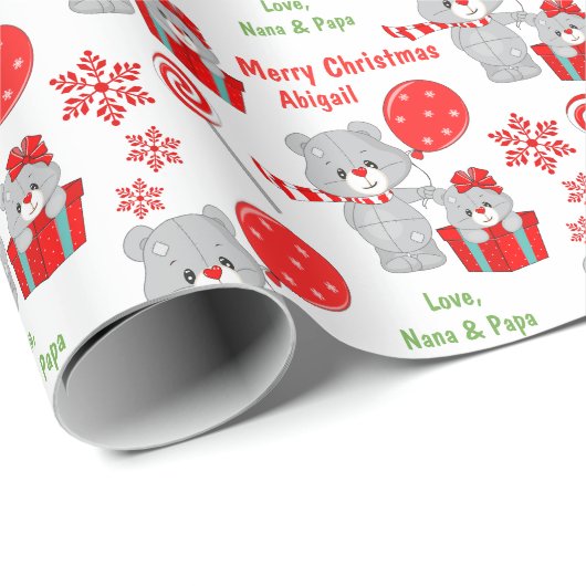 Beer met kerstmis Kinder Cadeaupapier (Rol Hoek)