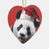 Beer met kerstpanda keramisch ornament (Links)