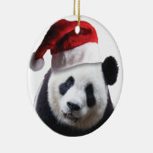 Beer met kerstpanda keramisch ornament (Rechts)