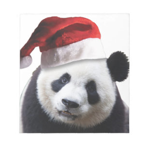 Beer met kerstpanda notitieblok