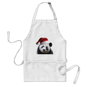 Beer met kerstpanda standaard schort