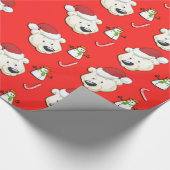 Beer met kerstpolen cadeaupapier (Hoek)