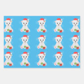 Beer met kerstpolen inpakpapier vel (Voorkant 3)