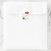 Beer met kerstpolen ronde sticker (Tas)