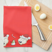 Beer met kerstpolen theedoek (Quarter Fold)