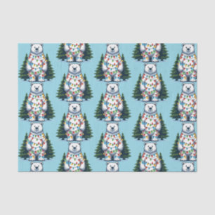 Beer met kerstpolen tissuepapier