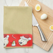 Beer met kerstpols theedoek (Quarter Fold)