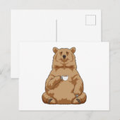 Beer met kop koffie briefkaart (Voorkant / Achterkant)