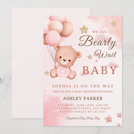 Beer met luchtballonnen kaart (Voorkant / Achterkant)