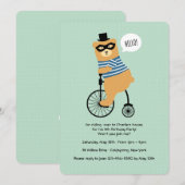 Beer met maskeruitnodiging kaart (Voorkant / Achterkant)