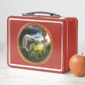 beer met pooloog op het houten noord-poolteken (In situ)