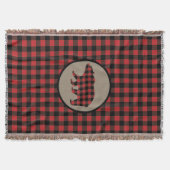 Beer met rode zwarte buffelplaat deken (Voorkant)