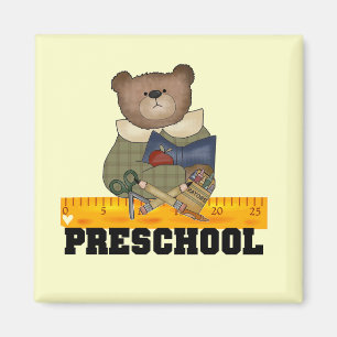 Beer met Ruler Preschool-overhemden en cadeaus Magneet