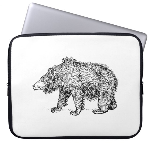 Beer met sleuf laptop sleeve (Voorkant)