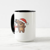 Beer met Snowman in de winter voor kerstmis Mok (Voorkant links)