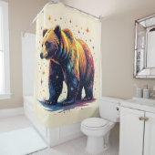 Beer met sterren douchegordijn (In situ)