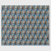 Beer met teddybeer op bed cadeaupapier (Vlak)